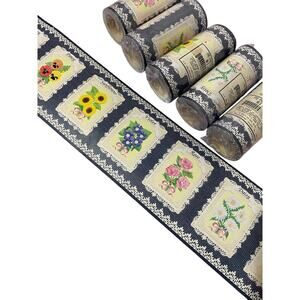 NOS Floral Lace Wall Border Wallpaper Flowers 4 yd x 3.75" Daisy LAST 4 ROLLS